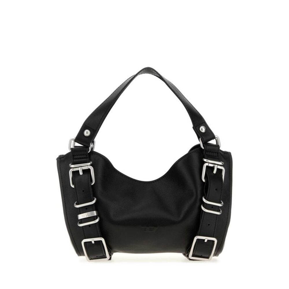 Diesel Women Black Leather D-One Handbag
